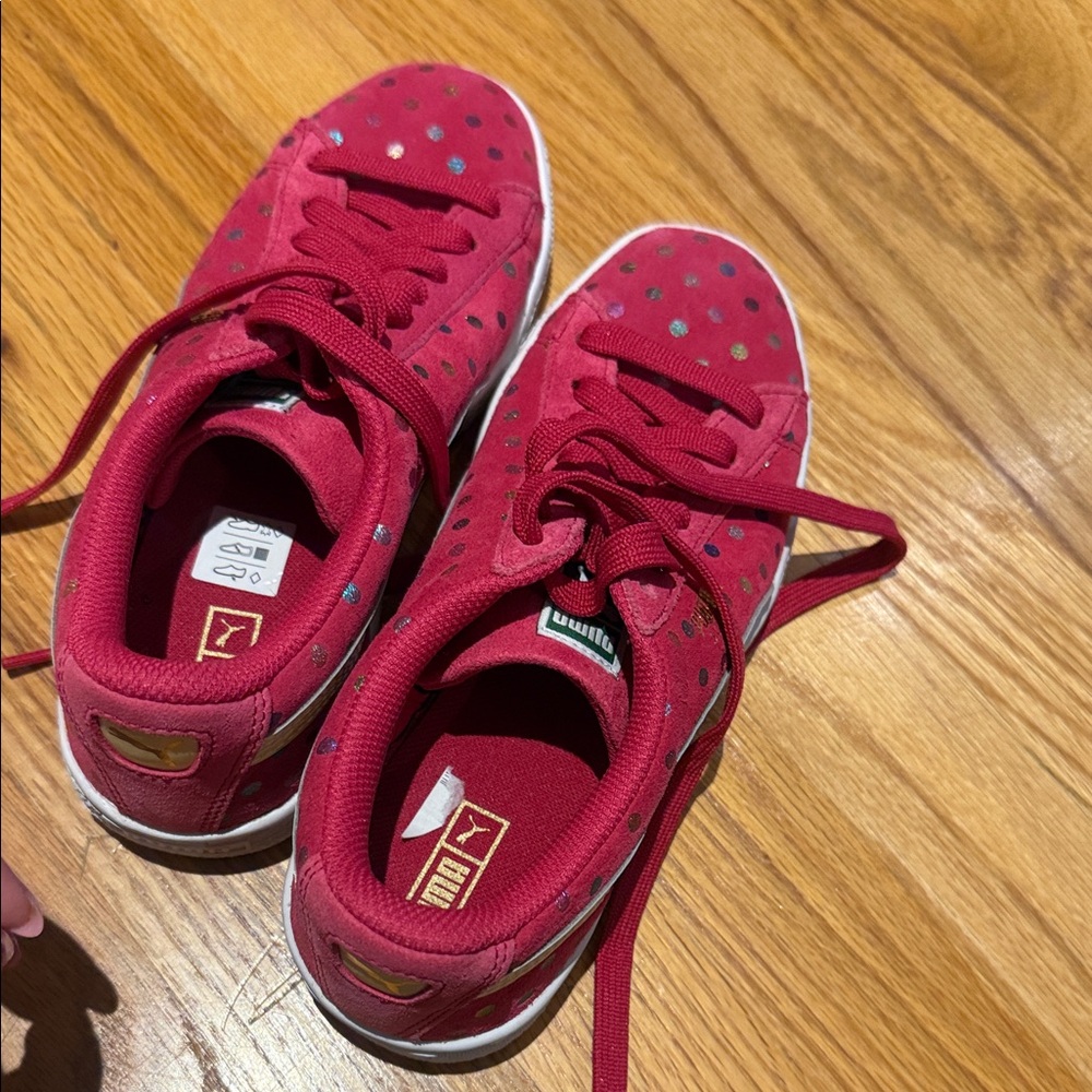 Puma Red Sneakers with polka dots